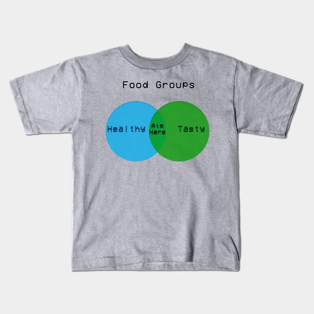 The three food groups Kids T-Shirt by asteroid